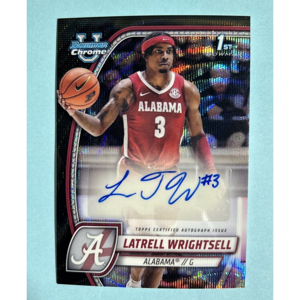 2024-25 Bowman Chrome U Black Wave  Latrell Wrightsell Auto Alabama #51